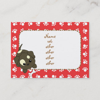 Carte De Visite Mention de pattes de chiot