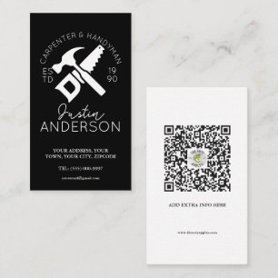 Carte De Visite menuiserie charpentier services menuisier menuisie