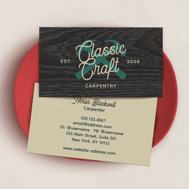 Carte De Visite Menuiserie de menuiserie charpentier traversé mart (Créateur téléchargé)