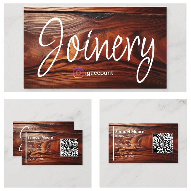 Carte De Visite Menuiserie Moderne Professionnelle Bois de Cocobol (Professional Modern Woodworking Cocobolo Wood Business Card
)