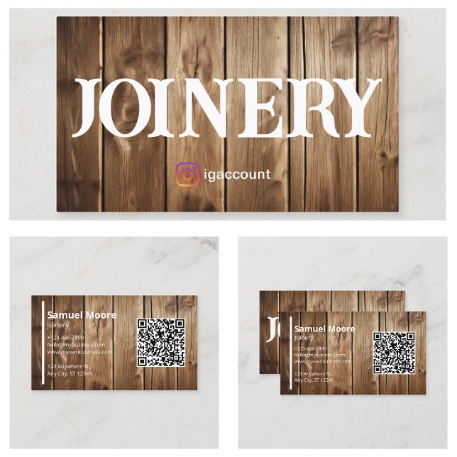 Carte De Visite Menuiserie rustique professionnelle (Professional Rustic Joinery Business Card
)