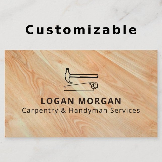Carte De Visite Menuiserie sur mesure Bricoleur Outils en bois Mod (Créateur téléchargé)