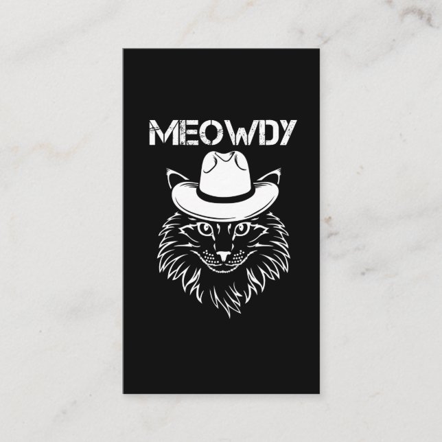 Carte De Visite Meowdy Cowboy Cat Kitten Howdy Western Animal Meme (Devant)