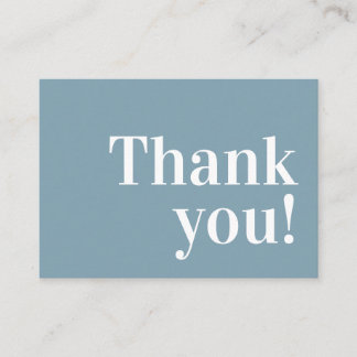 Carte De Visite MERCI affaires moderne insert serif denim bleu