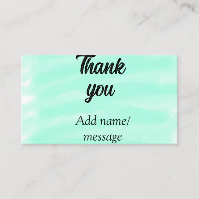 Carte De Visite Merci ajoutez nom message simple calligraphie élég (Devant)