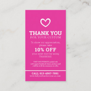 Carte De Visite Merci beauté santé photo promo rose répéter