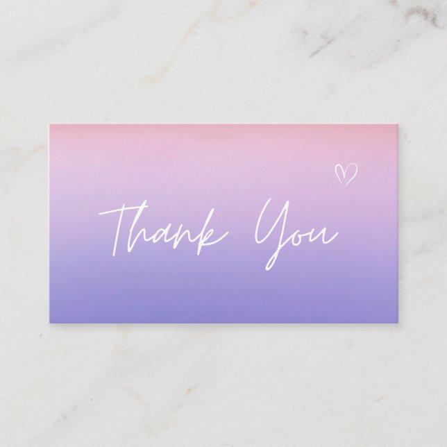 Carte De Visite Merci Blush rose violet Ombre dégradé tendance (Devant)