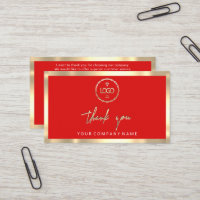 Merci Business Insertion Logo Gold Frame Rouge