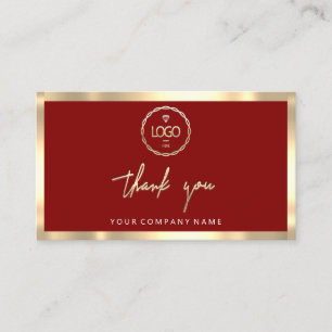 Carte De Visite Merci Business Insertion Logo Or Bourgogne