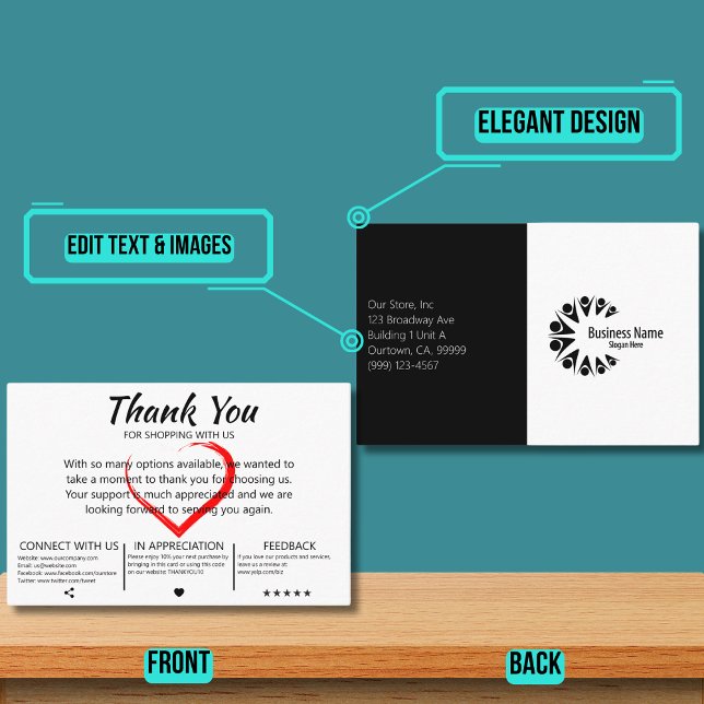 Carte De Visite Merci client élégant (Please enjoy our design and see the others in the collection.)