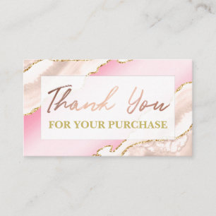 Carte De Visite Merci D'Agencement Rose Vierge Pour Votre Achat