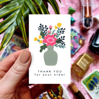 Carte De Visite Merci de commande de code QR VASE FLOWER personnal