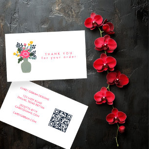 Carte De Visite Merci de commande de code QR VASE FLOWER personnal