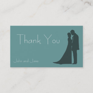 Carte De Visite Merci de la silhouette de mariée et de chambre Car