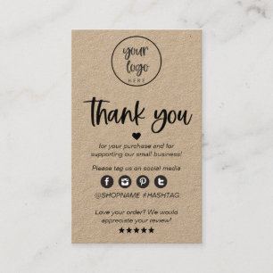 Carte De Visite Merci D'Entreprise Minimal Moderne Pour L'Insertio