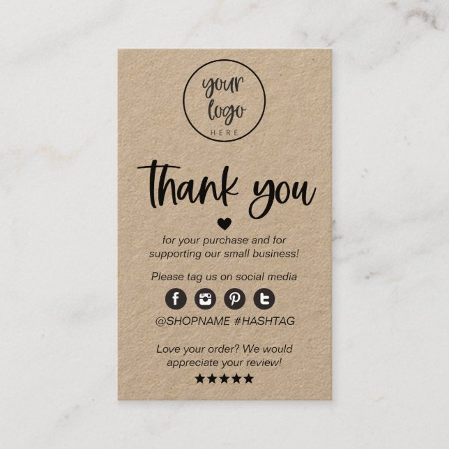 Carte De Visite Merci D'Entreprise Minimal Moderne Pour L'Insertio (Devant)