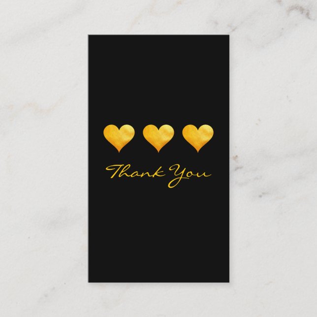 Carte De Visite Merci des Coeurs Or mignons (Devant)