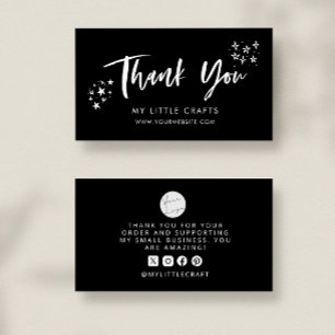 Carte De Visite Merci Doodle Stars Entreprise Noire Petite 