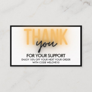 Carte De Visite Merci Elegant Neon tendance Instagram rabais