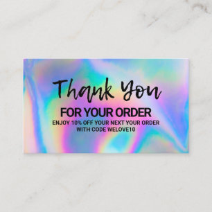 Carte De Visite Merci Elegme Holographique Instagram Réduction