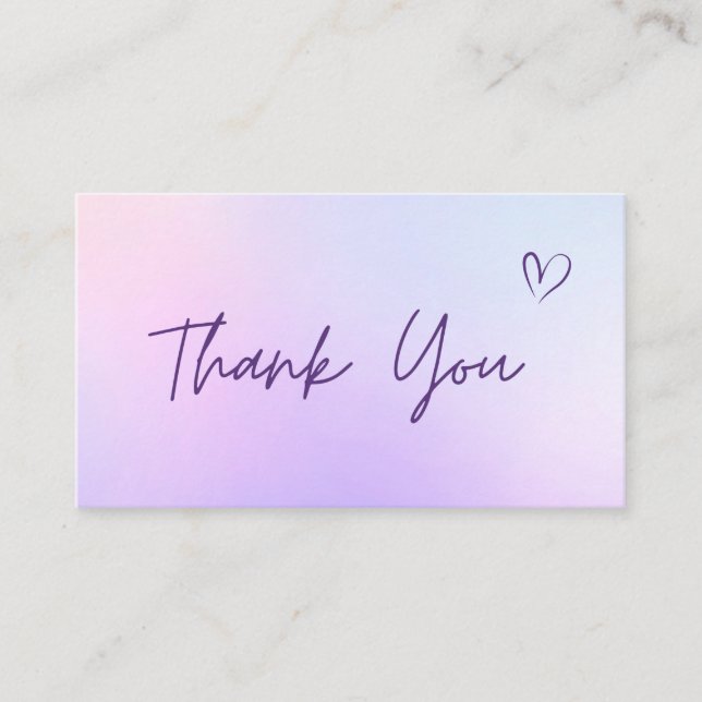 Carte De Visite Merci Gratitude Abstrait rose pourpre Gradient (Devant)