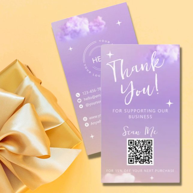 Carte De Visite Merci Lilac Pour Votre Commande Code QR Insérer (Créateur téléchargé)