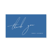 Merci manuscrit bleu simple et moderne