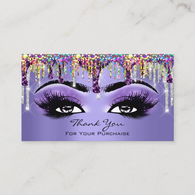 Carte De Visite Merci maquillage Brow Eyelash Drivers Purple Silve (Devant)