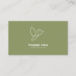 Carte De Visite Merci minimaliste d'oiseaux verts