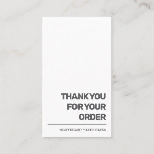 Carte De Visite Merci minimaliste pour votre ordre