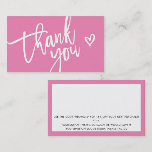Carte De Visite MERCI moderne business insert tag candy rose