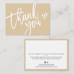 Carte De Visite MERCI moderne business insert tag champagne