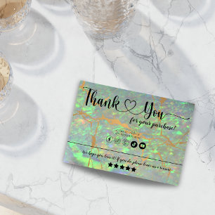 Carte De Visite Merci moderne Glam Green Opal