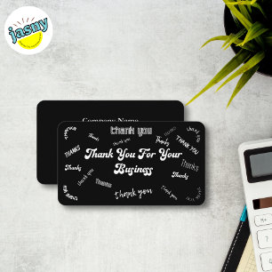 Carte De Visite Merci noir et blanc Insertion/Carte de visite