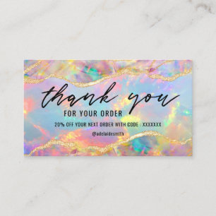 carte de visite merci opale couleurs néon