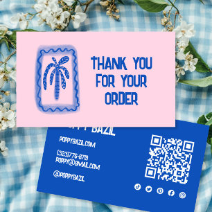 Carte De Visite Merci pour commander des icônes sociales QR Code P