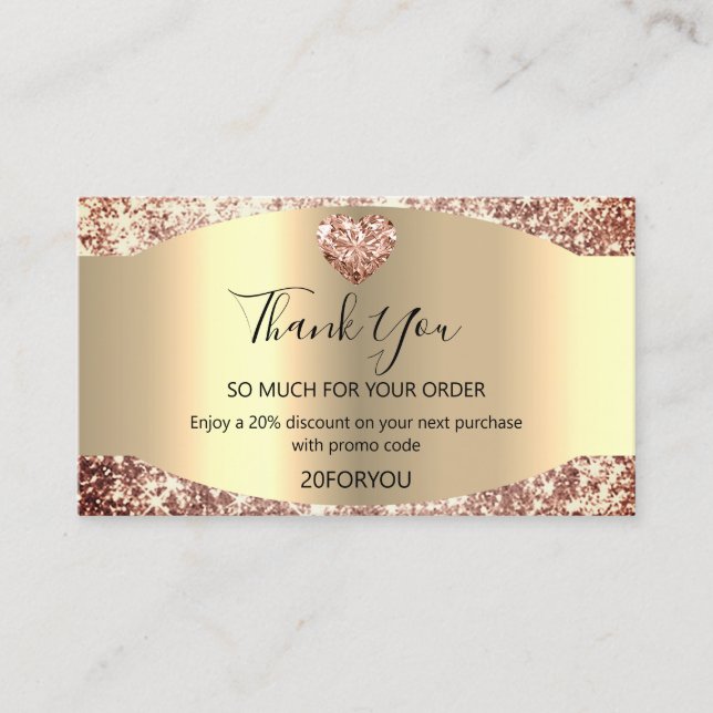 Carte De Visite Merci pour l'achat Code de réduction cardiaque Cod (Devant)
