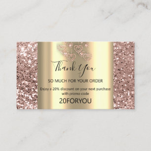 Carte De Visite Merci POUR L'ACHAT Code d'escompte d'instantané d
