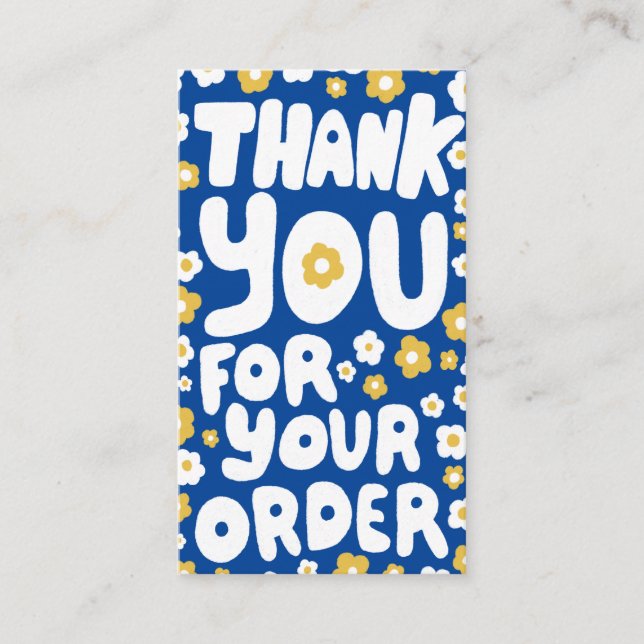 Carte De Visite Merci pour les marguerites de commande mignon code (Devant)