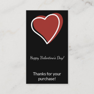 Carte De Visite Merci pour votre achat de la Saint-Valentin