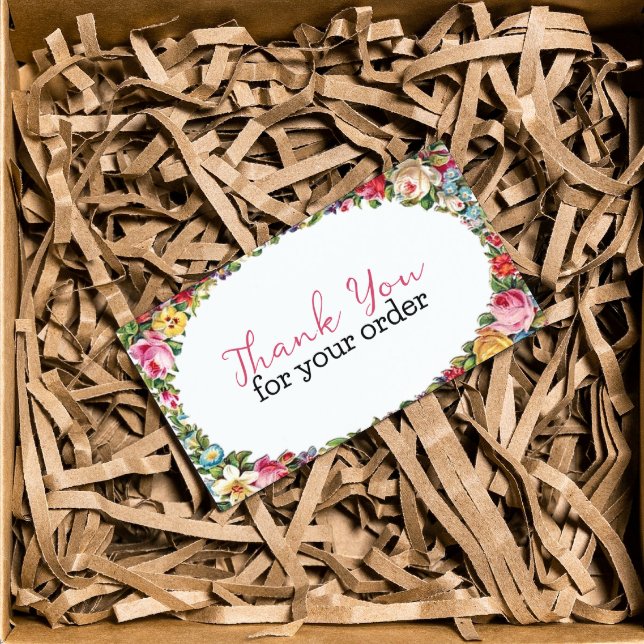 Carte De Visite Merci pour votre commande floral shop insert (Créateur téléchargé)