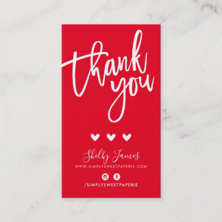 Carte De Visite MERCI POUR VOTRE COMMANDE insérer moderne xmas rou