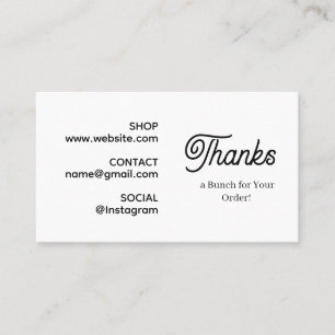 Carte De Visite Merci pour votre commande Logo moderne monochrom