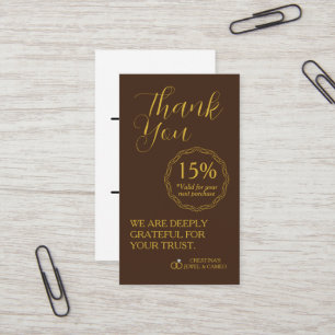 Carte De Visite Merci pour votre soutien Bon de réduction