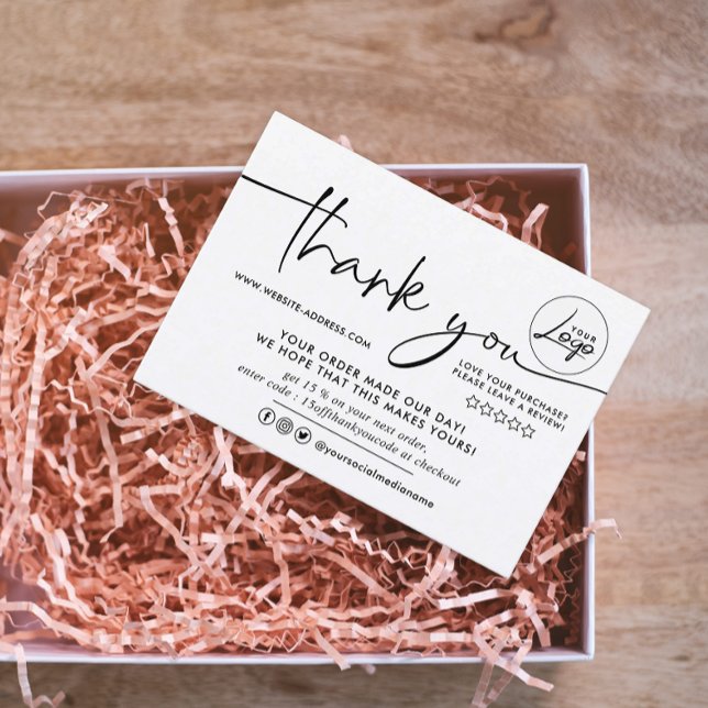 Carte de visite Merci simple (Créateur téléchargé)