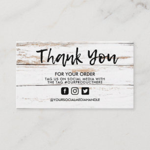 Carte De Visite Merci tendance Vintage de salon en bois blanc