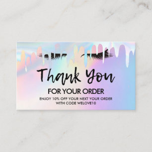 Carte De Visite Merci Trendy Holographic instagram Réduction