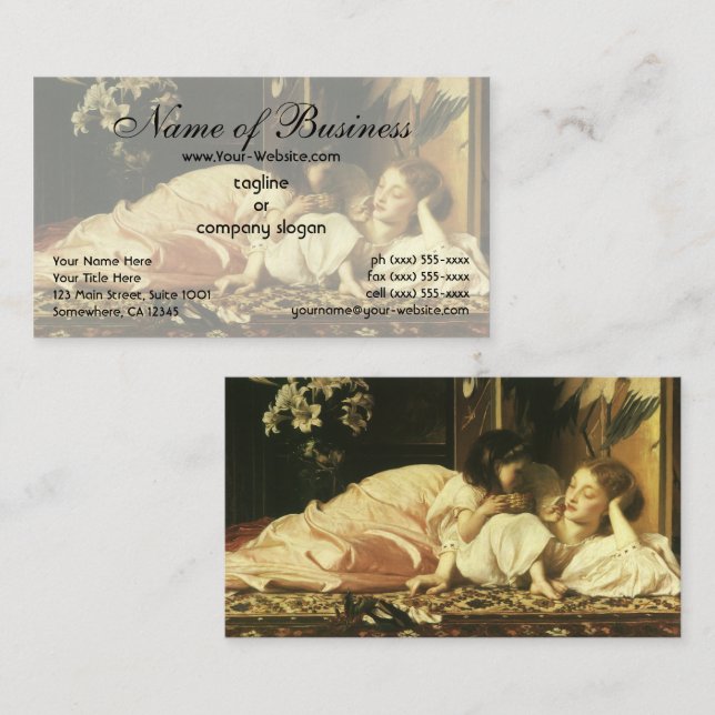 Carte De Visite Mère et enfant (Cerises) Lord Frederic Leighton (Devant / Derrière)