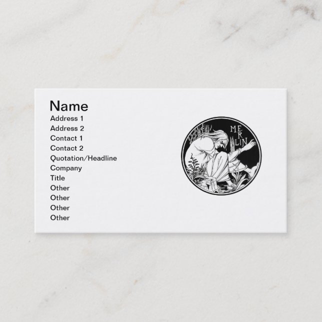 Carte De Visite Merlin imaginaire Art Nouveau (Devant)