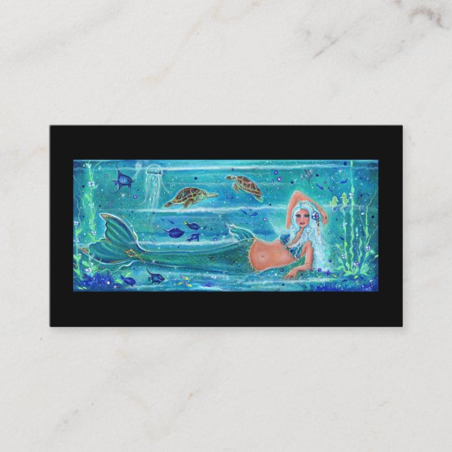 Carte De Visite Mermaid Calypso art par Renee Lavoie (Devant)